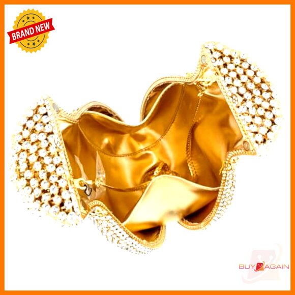 Mini Crystal Clutch Evening Bag with Chain Strap for Parties Weddings
